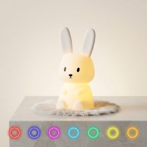 Veilleuse lapin silicone LED tactile — vue studio