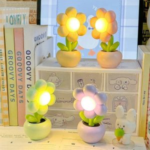Veilleuse mini pot de fleurs LED