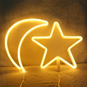 Veilleuse néon LED étoile / nuage / lune — USB