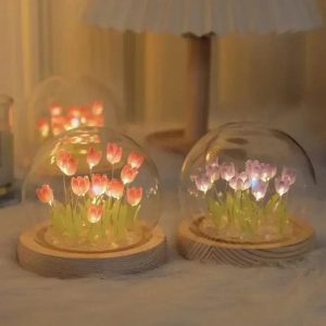 Veilleuse tulipes DIY dôme verre